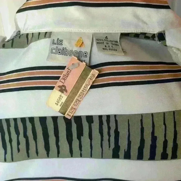 Vintage Liz Claiborne 80s Blouse NWT Shoulder Pads - Picture 5 of 10